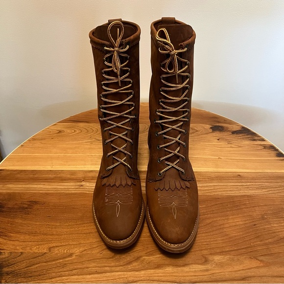 Abilene Boots Men’s Brown 12” Western Packer Boots Soft Round Toe #6046 size 12 - Picture 4 of 10